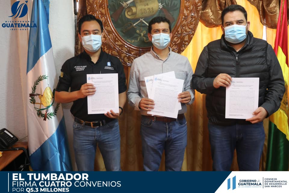 Firma de convenios, El Tumbador